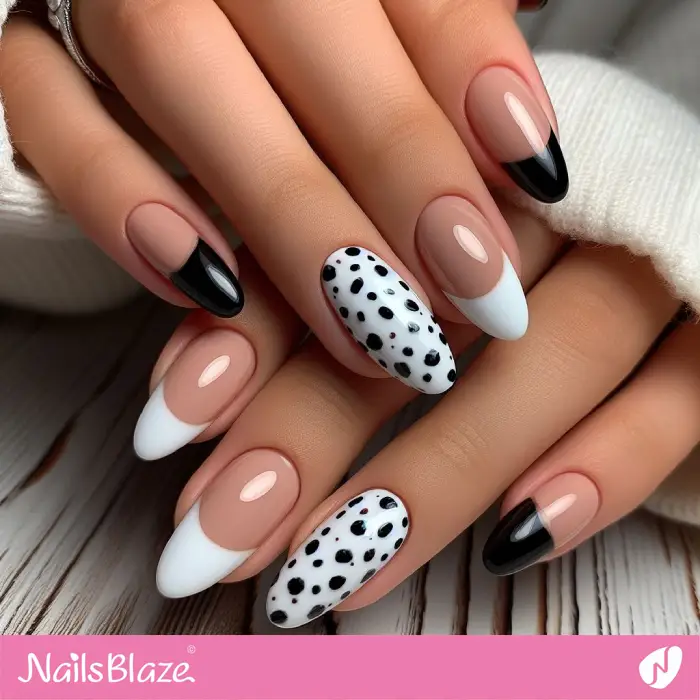 Dalmatian Print for French Manicure | Animal Print Nails - NB1983
